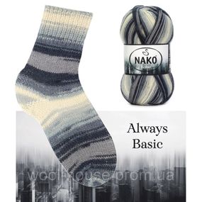 Шкарпеткова пряжа Nako Boho Concept, Always Basic 82449