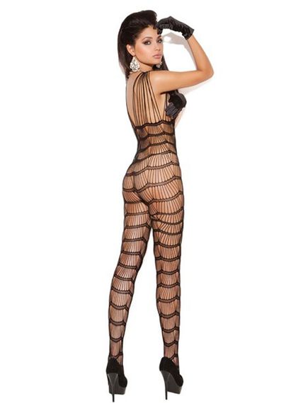 БодіСтокінг (Боді комбінезон Сітка) Babydoll 46 Чорний w072 | Зображення 6