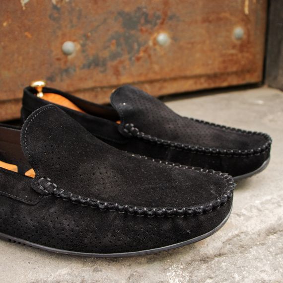 Перфорированные мужские мокасины из замши 39 - 45 размер | Зображення 2