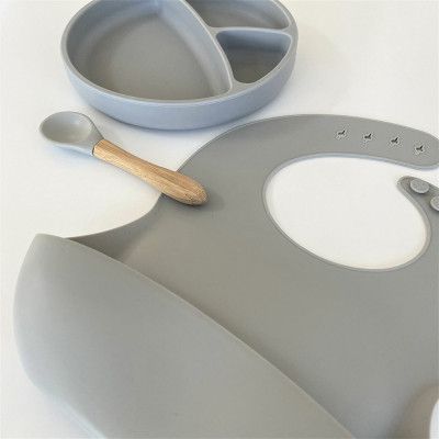 Набор детской посуды MinikOiOi BLW SetII-Powder Grey (101070017) | Зображення 1