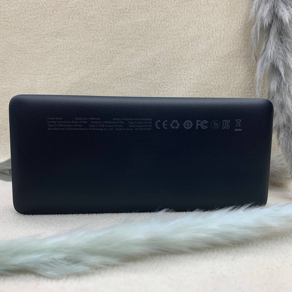 Павербанк Baseus Airpow Lite 10000mAh 15W 3A - портативний акумулятор з двома портами USB + Type-C, швидка зарядка, чорний | Зображення 3