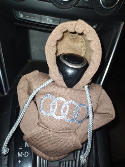 Чохол кофта Худі аксесуар на КПП  Car Hoodie ауді audi коричневий подарунок автомобілісту 10070