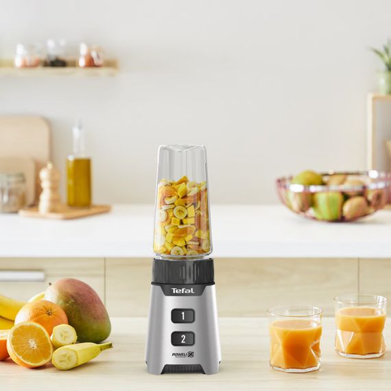 Блендер Tefal  стаціонарний Minimix Glass 400Вт, чаша-700мл, ємність для смузі to go, скло, сірий (BL16GE30) | Зображення 6