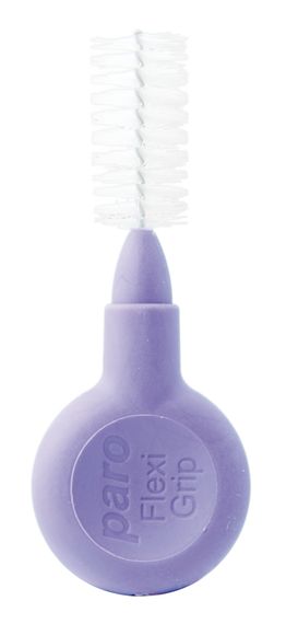 Міжзубні щітки paro® FLEXI-GRIP, великі, фіолетові, циліндричні (Ø щітки 7.2 мм, ДОО* 2.1 мм), 1 уп. x 48 шт.