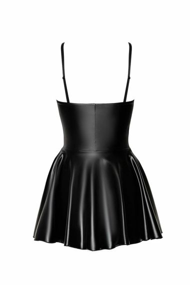 Платье под латекс Noir Handmade F308 Dreamer wetlook corset mini dress with front zipper Черное 3XL | Зображення 5