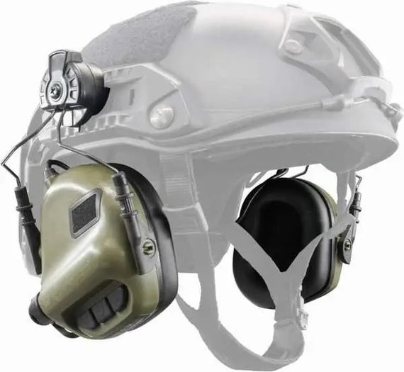 Активные тактические наушники EARMOR M31H 22dB NRR олива с креплением на каску | Зображення 1