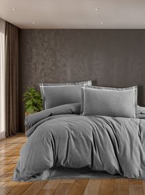 Комплект постільної білизни First Choice Flanel 200×220 см Soprano Grey