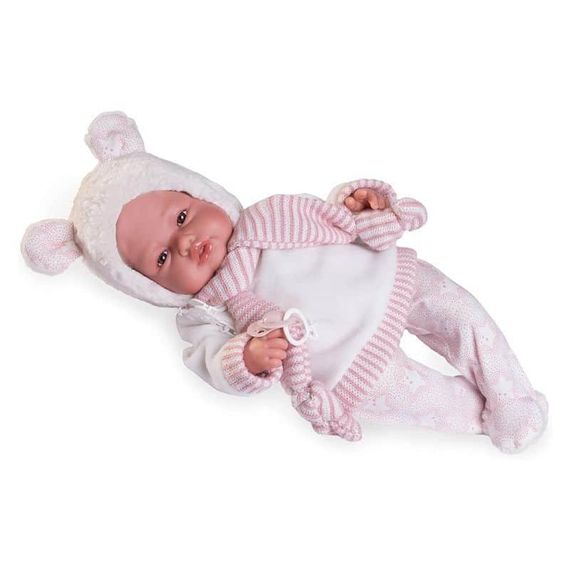 Іспанська Лялька Antonio Juan Вініловий Пупс Новонароджена Дівчинка з Механізмом BabyDoo з Вушками 50 см | Зображення 2