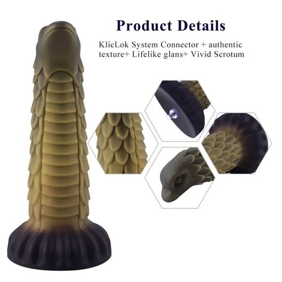 Силіконовий дилдо Hismith 8.5" Squama Beast Silicone Dildo Monster Series | Зображення 2