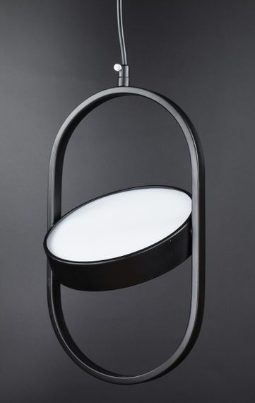 Люстра світлодіодна підвісна LED світильник для квартири на стелю лед 26961 Чорний 40-240х10х18 см. | Зображення 9