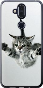 Чехол на Nokia 8.1 Летящий котёнок из силикона FCh_085277