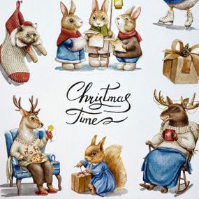 Набор наклеек Christmas time (STR_19A026)