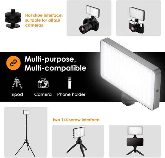 Фотолампа для цифрової дзеркальної відеокамери регулюванням яскравості 3000-6500 К, CRI 95+, портативна фотолампа | Зображення 3