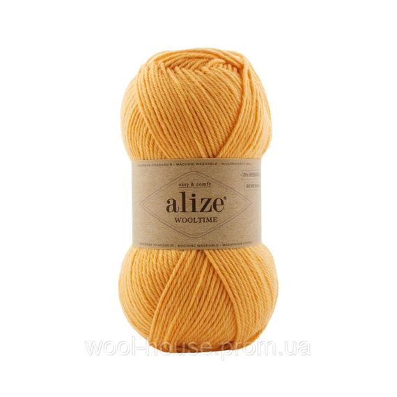 Шкарпеткова пряжа Alize Wooltime, жовтий 423