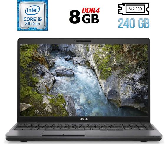 Ноутбук Dell Precision 3540 / 15.6" (1366x768) TN / Intel Core i5-8365U (4 (8) ядра по 1.6 - 4.1 GHz) / 8 GB DDR4 / 240 GB SSD M.2 / Intel UHD Graphics 620 / WebCam / Fingerprint / HDMI / Windows 10 б/у
