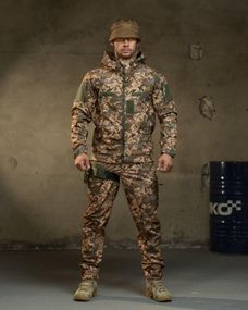 Демісезонний тактичний костюм софтшель Softshell rocket піксель НП4862