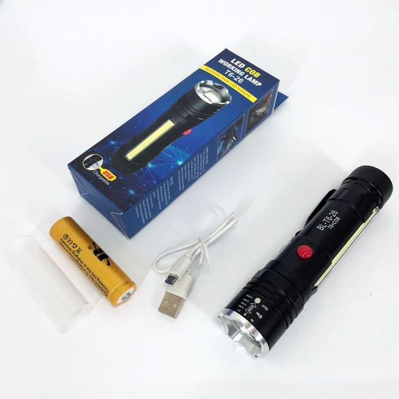 Фонарик светодиодный ручной аккумуляторный портативный Police T6-26+T6+COB, Лучший тактический фонарь SV-48 | Зображення 3