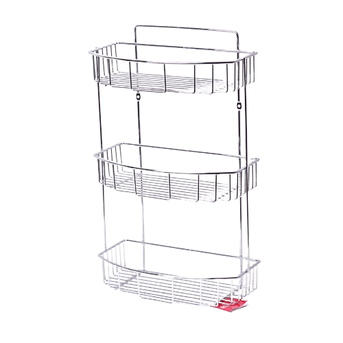 Полиця для ванної кімнати напівовальна 3-ярусна 48*30*14см хромована сталь Besser