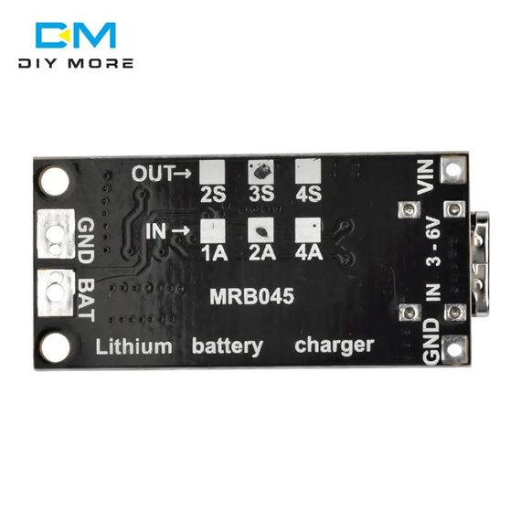Плата BMS18650 Type-C для зарядки Li-Ion аккумуляторов с защитой Diymore 4S 2 A | Зображення 3
