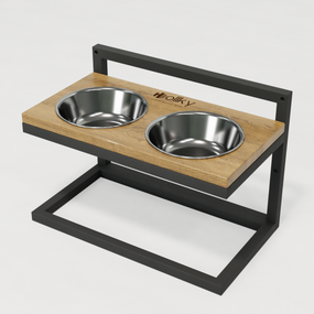 Миски на регулируемой подставке для средних собак Hollky Flex M (2 × 0.85 л) FM-422530-GRNT