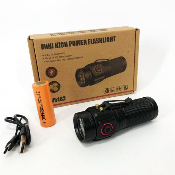 Ручний аварійний ліхтар W5182-3XHP360, Ліхтарик світлодіодний ручний акумуляторний портативний QW-76