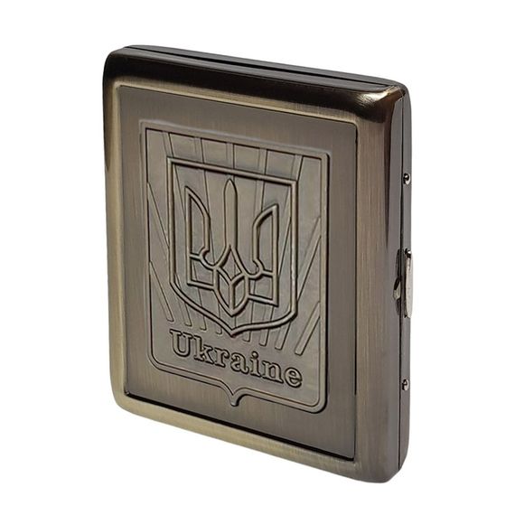 Металевий Футляр На 20 штук без запальнички "Тризуб"