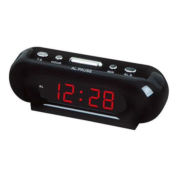 Електронний годинник настільний мережевий VST 716-1 Original червоний 220V LED дисплей будильник MD-439 резервне живлення | Зображення 1