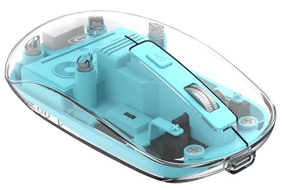 Миша XO M12 Bluetooth wireless transparent Blue