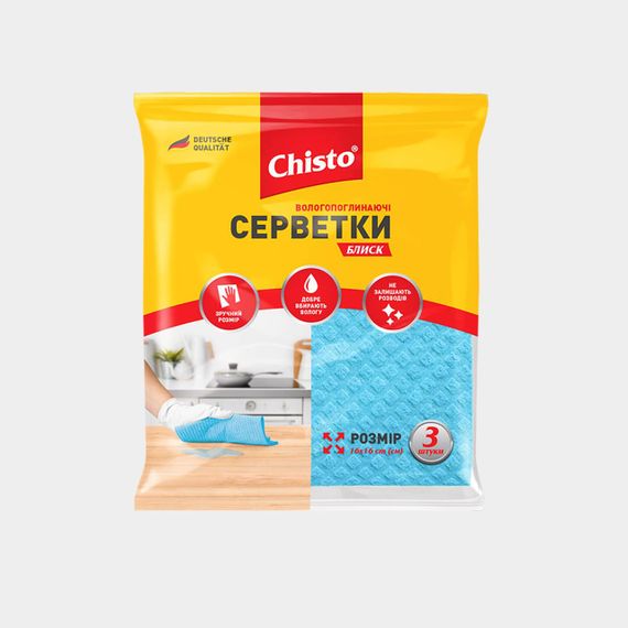 Chisto серветки вологопоглинаючі 3шт Блиск