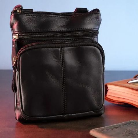 Чоловіча сумка з натуральної італійської шкіри флотар – 5 кишень, міцна фурнітура | Зображення 9
