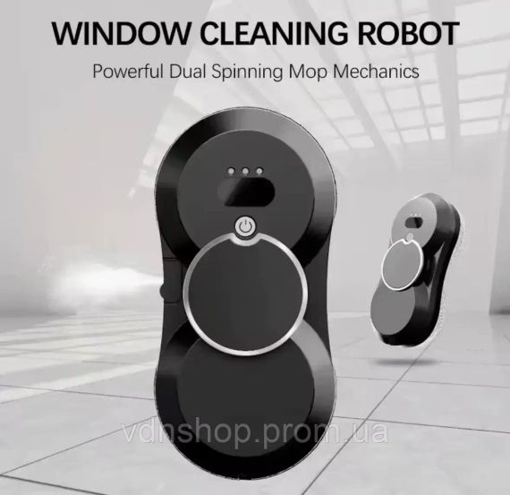 Робот для мойки окон NEW Glass Cleaning Robot с пультом дистанционного управления черный | Зображення 2
