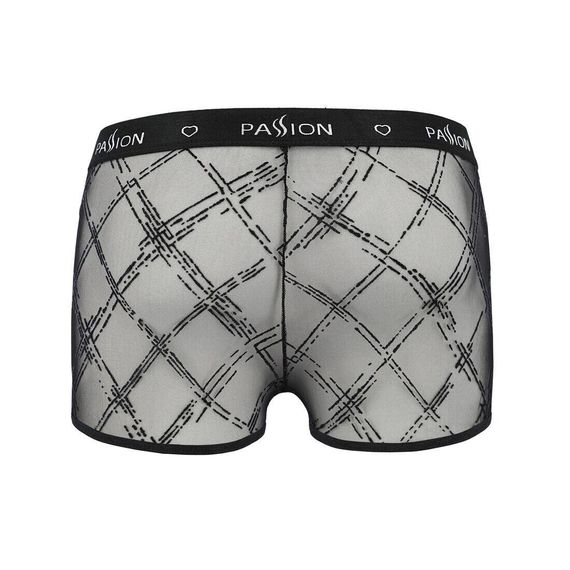 Чоловічі прозорі боксери Passion Short James S/M, чорні, сітка | Зображення 5