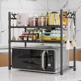 Стелаж полиця над мікрохвильовою піччю 59,5*72*33 AND XL-105 Сірий