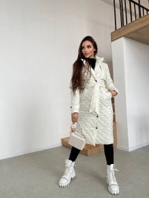 Пальто жіноче стьобане Milania Розмір XL (48-50), M-L (44-46) XS-S (42-44) Молочний