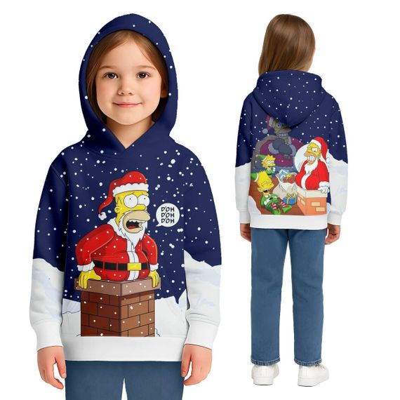 Худи детское с 3D принтом Santa Homer 31794 152 см | Зображення 1