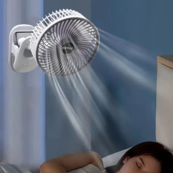 Вентилятор міні портативний Desktop Fan Multi-function акумуляторний із прищіпкою Білий RD-2227 | Зображення 5