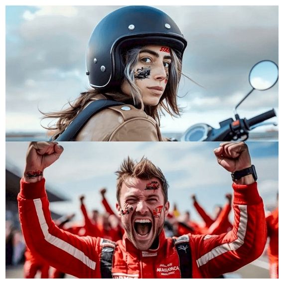 Набір тимчасових татуювань "Гоночні автомобілі" racing-cars-10-01 розмір 12х7 см | Зображення 2