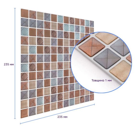 Самоклеюча поліуретанова плитка 235х235х1мм (D) SW-00001939 | Зображення 2