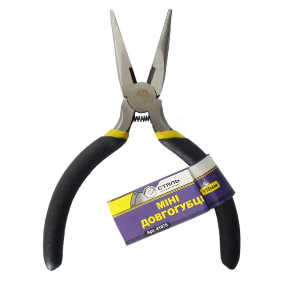 Длинногубцы мини 115 мм Сталь 41076