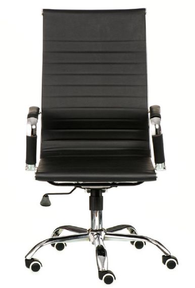 Супертонкое офисное кресло для персонала SOLANO 6 (Солано) Artleather BLACK в черном кожзаменителе | Зображення 3