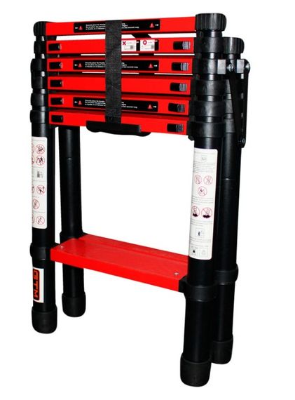 Телескопічна стрем'янка GTM KME5045B алюмінієва, 4 сходинки 1400 мм (39422) | Зображення 1