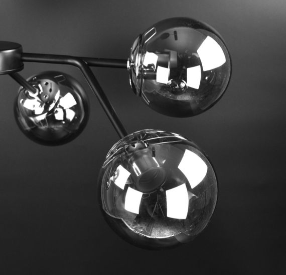 Люстра стельова на 6 лампочок 26494 Чорний 25-63х65х65 см. | Зображення 3