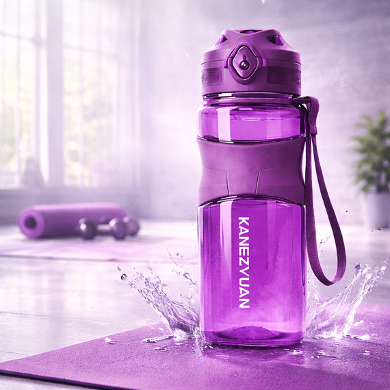 Спортивная бутылка для воды KANGZYUAN 450 мл фиолетовая, тритановая (BPA Free) | Зображення 7