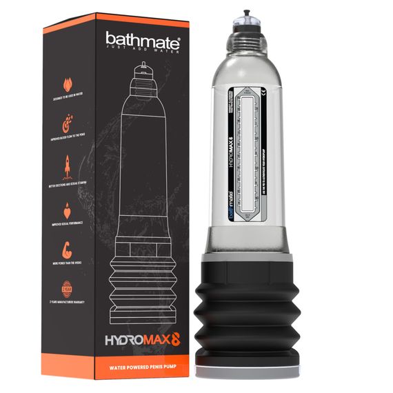 Гідропомпа Bathmate Hydromax 8 Clear, для члена довжиною від 15 до 20 см, діаметр до 5,5 см | Зображення 1