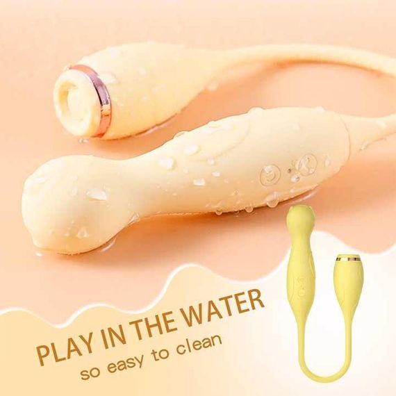 Двосторонній гнучкий багатофункціональний вібратор LILO 3в1 - Жовтий - Вібратори | Зображення 1