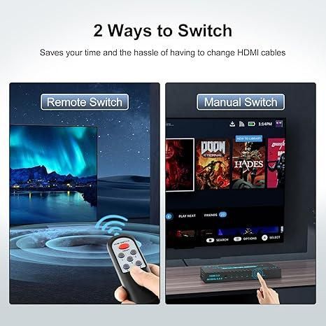 SGEYR 4K HDMI Switcher 5x1 – HDMI-перемикач на 5 портів з пультом ДК | Зображення 2