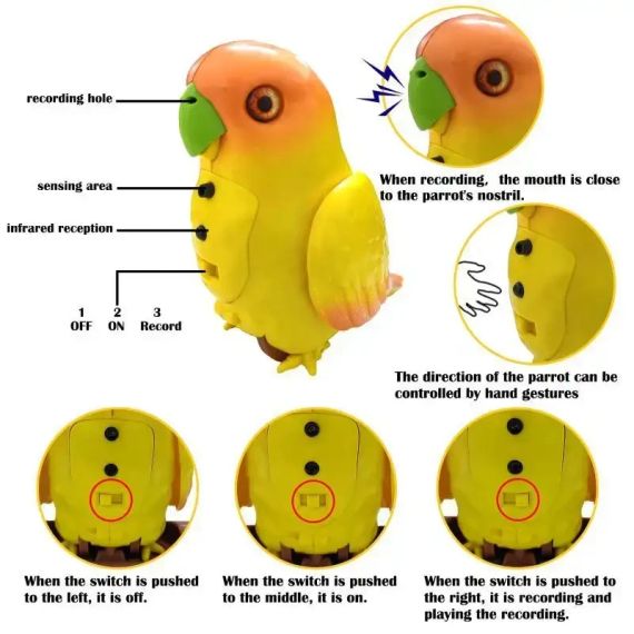 Інтерактивний папугу Funny Parrot для мовних навичок TT8005 Жовтий | Зображення 2