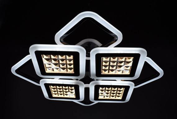 Люстра світлодіодна стельова LED світильник для квартири на стелю лед з пультом 26121 Чорний 11х54х62 см. | Зображення 1
