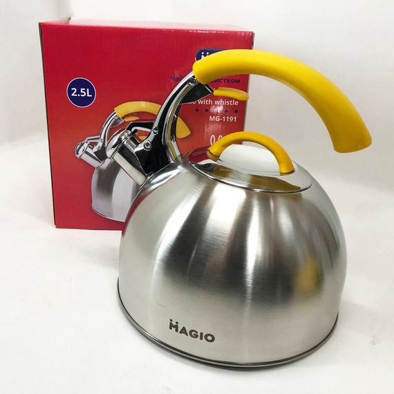 Гарний чайник для плит Magio MG-1191 2.5 Л Чайник для плити зі свистком чаю NA-46 | Зображення 9