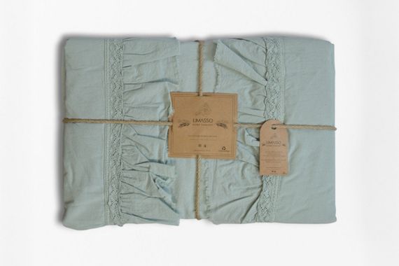 Постельное белье Limasso Stonewashed Francesca 200 х 220 см Mint | Зображення 7